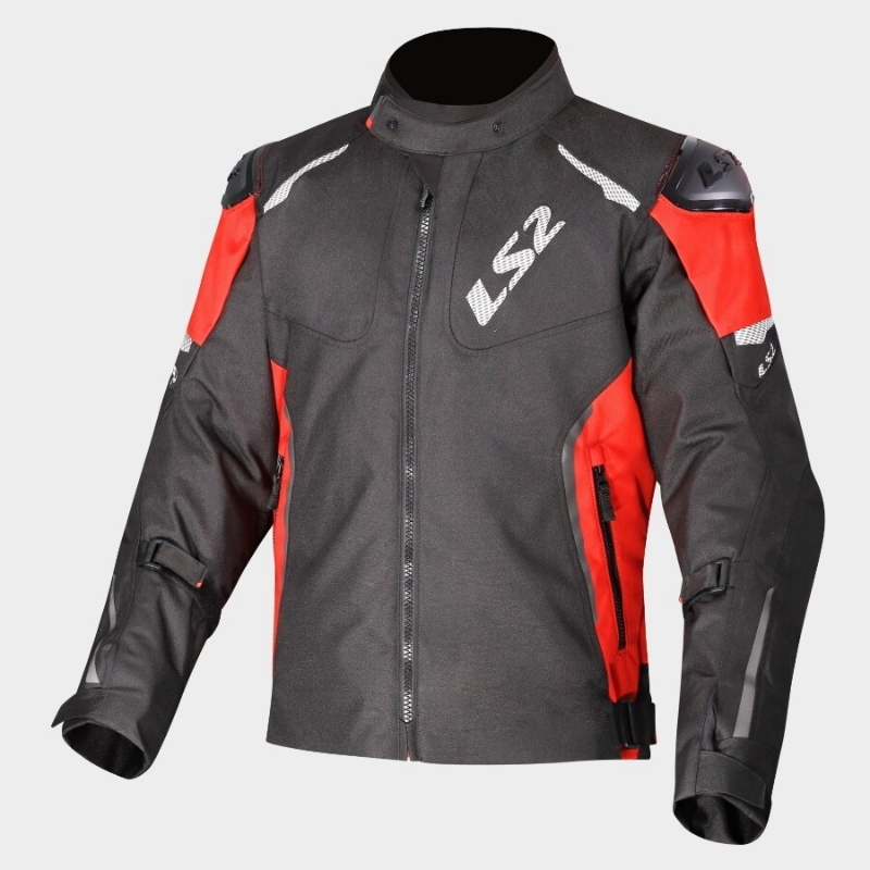 Giubbino moto in tessuto Ixon Zoom Nero Rosso
