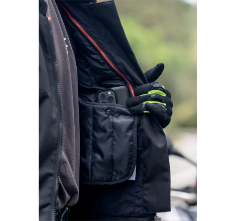 Giubbino moto in tessuto Ixon Zoom Nero Rosso